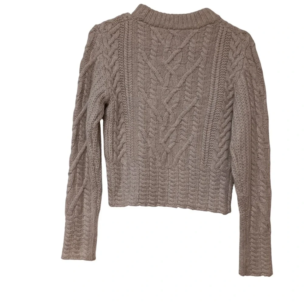 French Connection Women's Beige Joetta Cable Knit Long‎ Sleeve Sweater Size XS